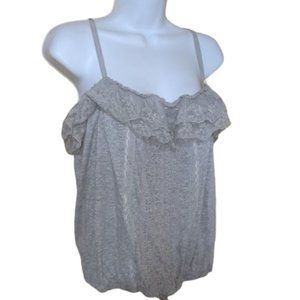 AEROPOSTALE Gray Camisole Top with Lace Size XL